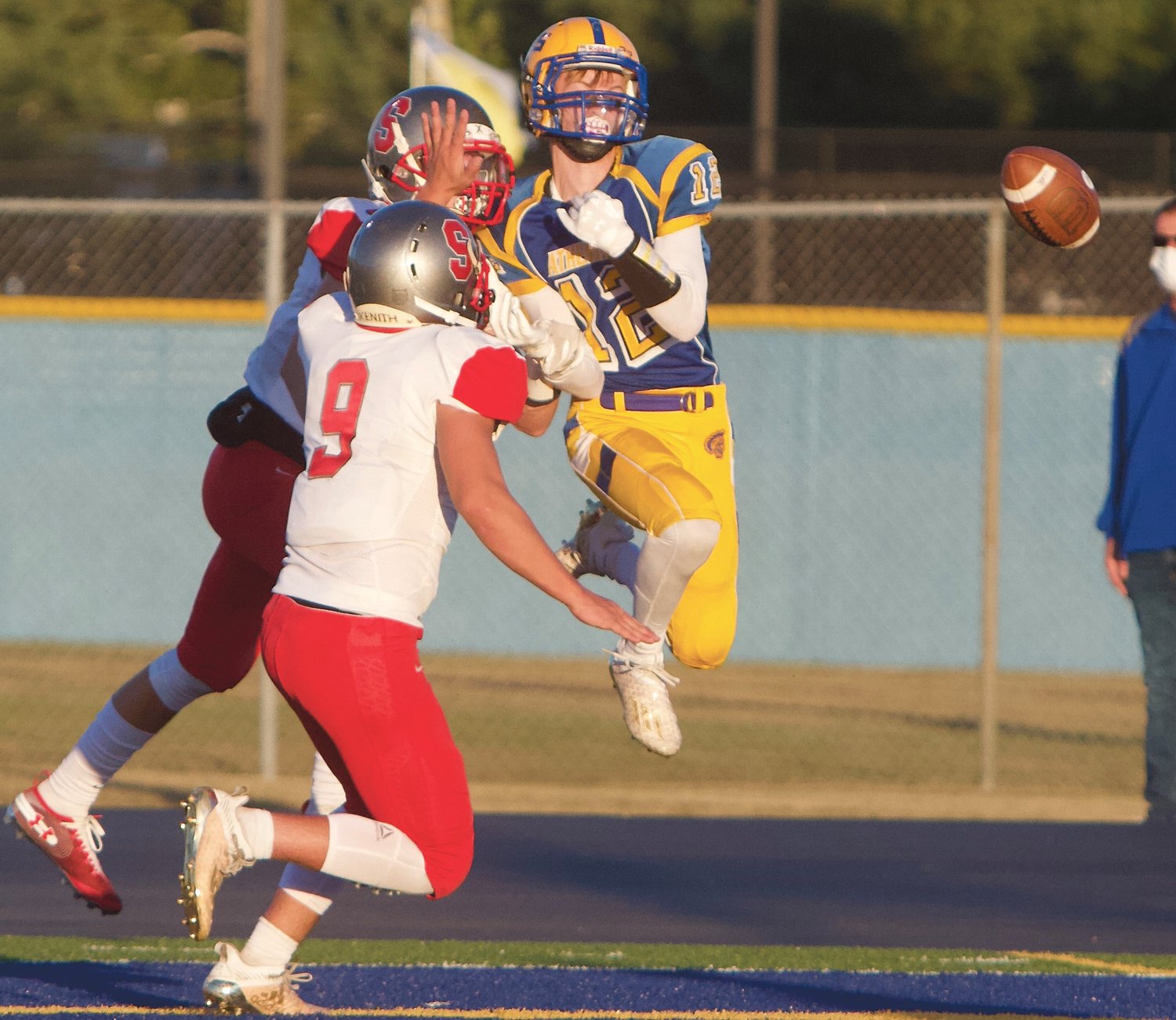 Crawfordsville's Andrew Martin goes up for a catch. The senior caught nine passes for 107 yards and a touchdown.