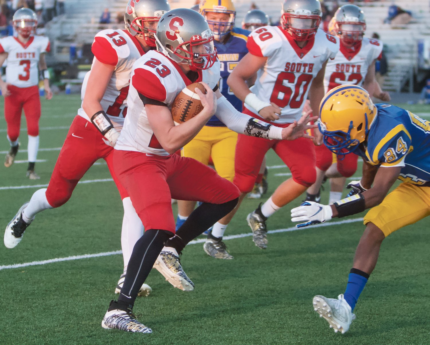 Southmont's Carson Chadd led the Mounties with 168 rushing yards and two scores in a 30-24 win over Crawfordsville on Friday.