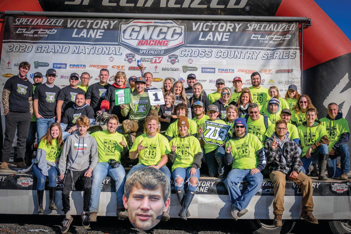Veedersburg’s Austin Abney had one of the biggest fanbases at the GNCC Ironman in Crawfordsville in October. Abney clinched the XC2 Pro-Am championship with a second place finish.