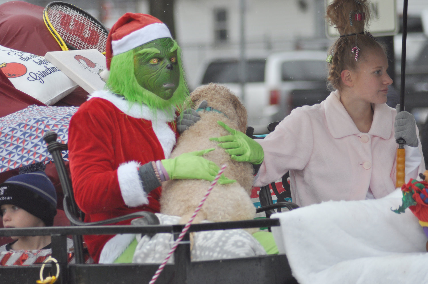 The Grinch rides in the 2019 Christmas Parade in downtown Crawfordsville. This year's parade has been canceled due to the COVID-19 pandemic.