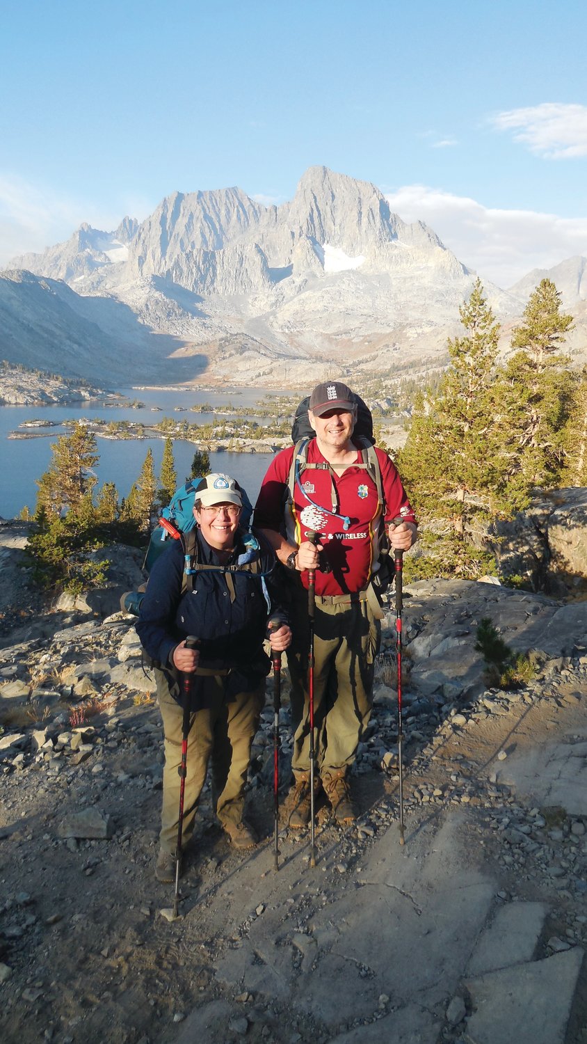 Sue Black Thickett and her husband, John, on a hiking trip. Sue recently completed the Junior Ranger booklets from NICHES Land Trust.......