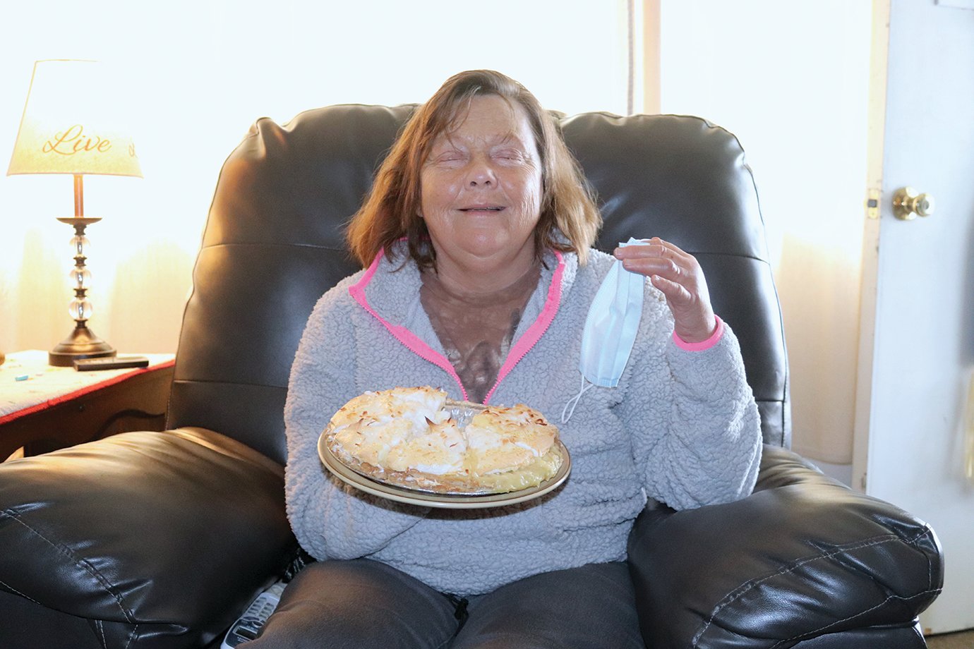 A coconut cream pie for the chef represents the many pies, turkeys and other traditional Thanksgiving favorites made for people in need this week by southside Crawfordsville resident Susan Weliver. With many family gatherings postponed or canceled this year, including her own, Weliver created a recipe of compassion to serve 26 meals on Thanksgiving Day despite suffering from health issues, visual impairment and a day-of hand injury.