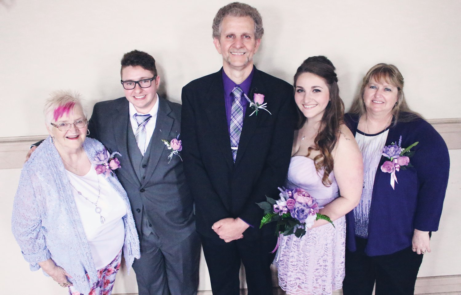 The Fettigs in a family photo. From left is Sharon Carr, Luke Fettig, Phil Fettig, Nikki Fettig and Dee Fettig.