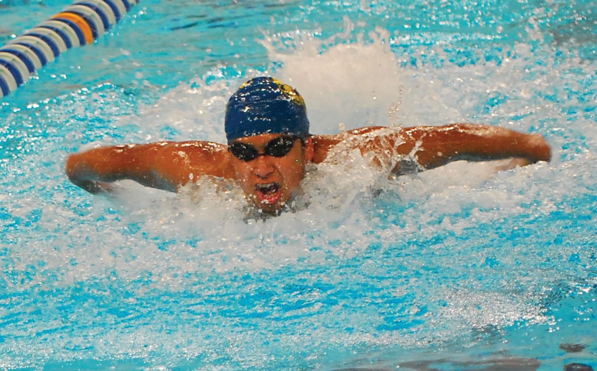 Crawfordsville junior Thristan Callejas won the 200 freestyle and 100 butterfly at the county meet on Tuesday night.