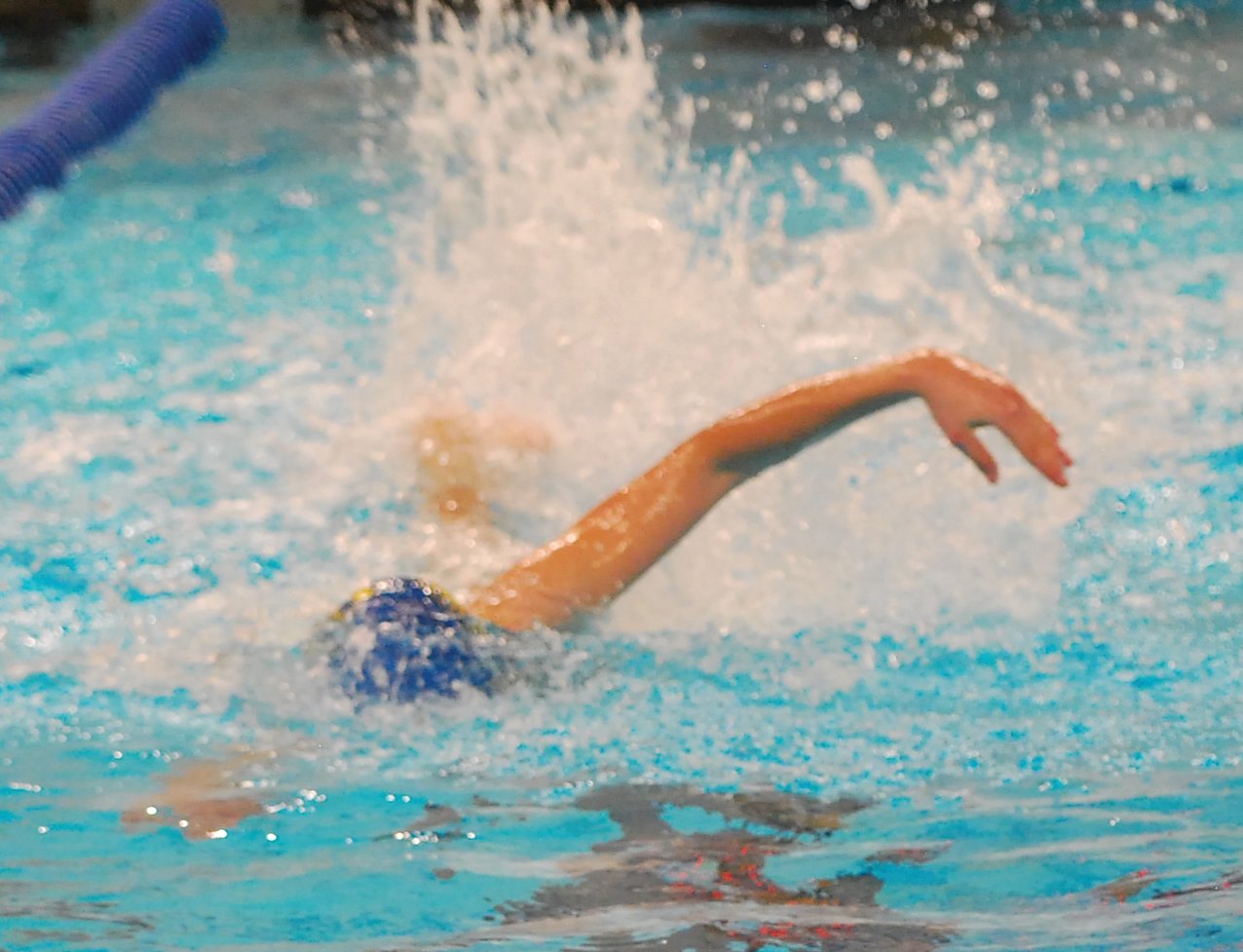 Crawfordsville's Whitman Horton swims at a meet earlier this season.