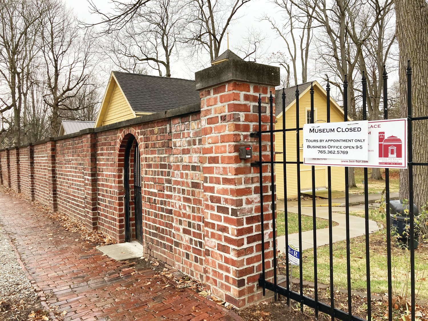 A section of the brick wall surrounding the grounds of the General Lew Wallace Study & Museum further down Elston Street will be restored in a project funded by local citizens and the Montgomery County Community Foundation.