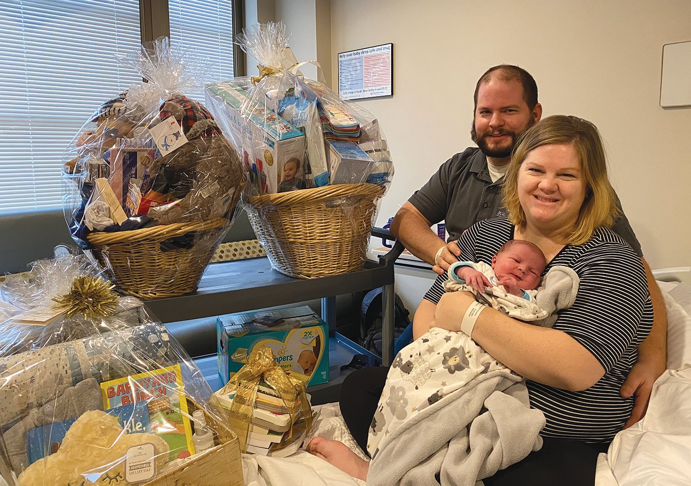 Elizabeth and Gabe Gohier, Advance, delivered the first baby of the new year at Witham Health Services, Lebanon. Mathieu Alexandre Gohier was born at 3:03 p.m. Friday. At birth, he weighed 9 pounds, 13 ounces.