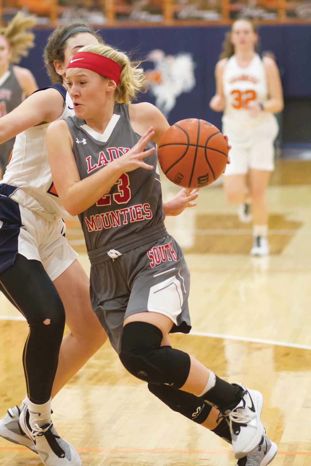 Southmont's Addison Charles looks to score in the Mounties' 55-29 win over the Chargers on Thursday.