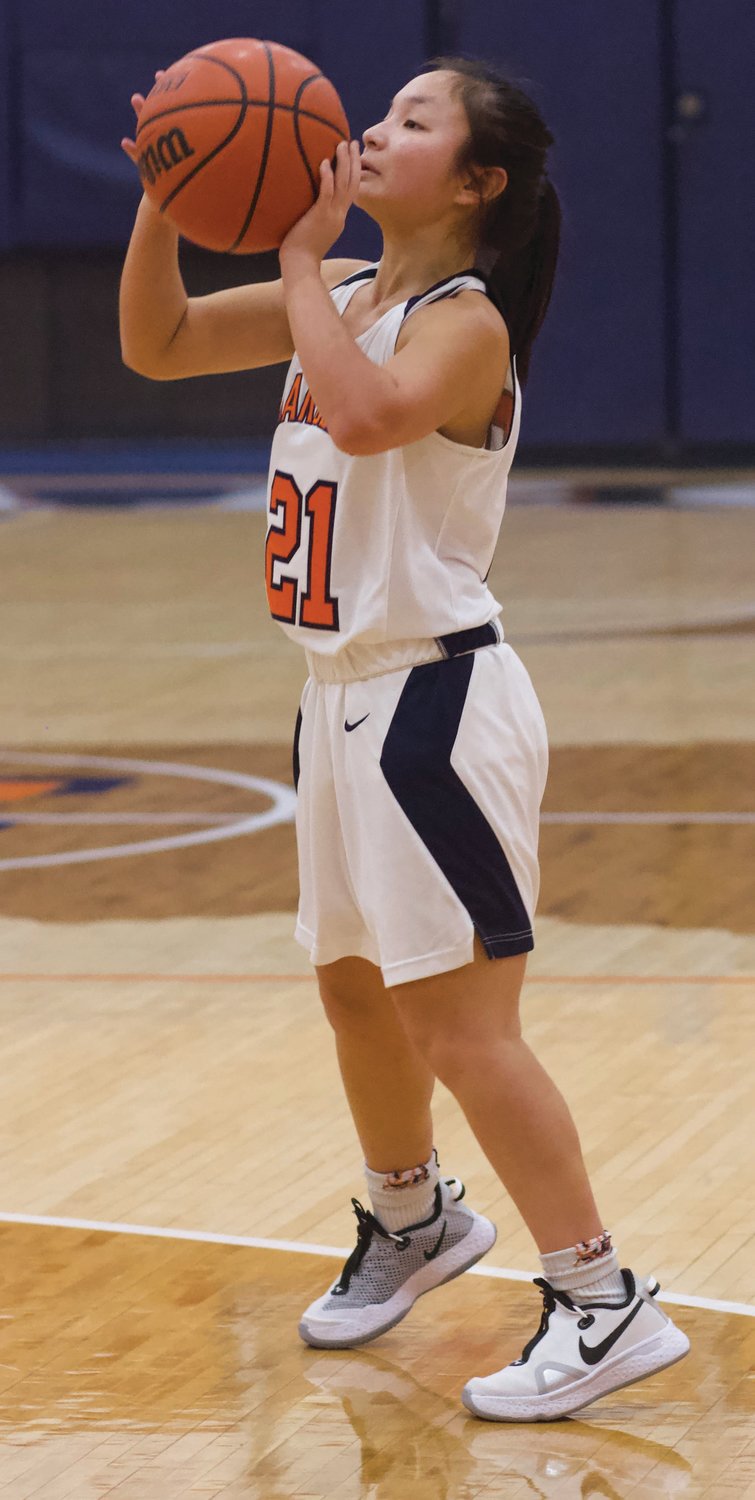 North Montgomery’s Nina Gable fires up a shot for the Chargers.