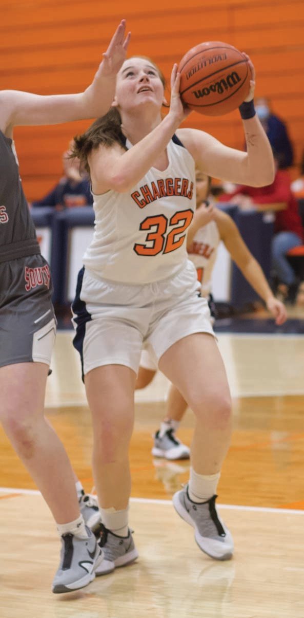 North Montgomery’s McKenzie Schroeder scored five first quarter points for the Chargers.