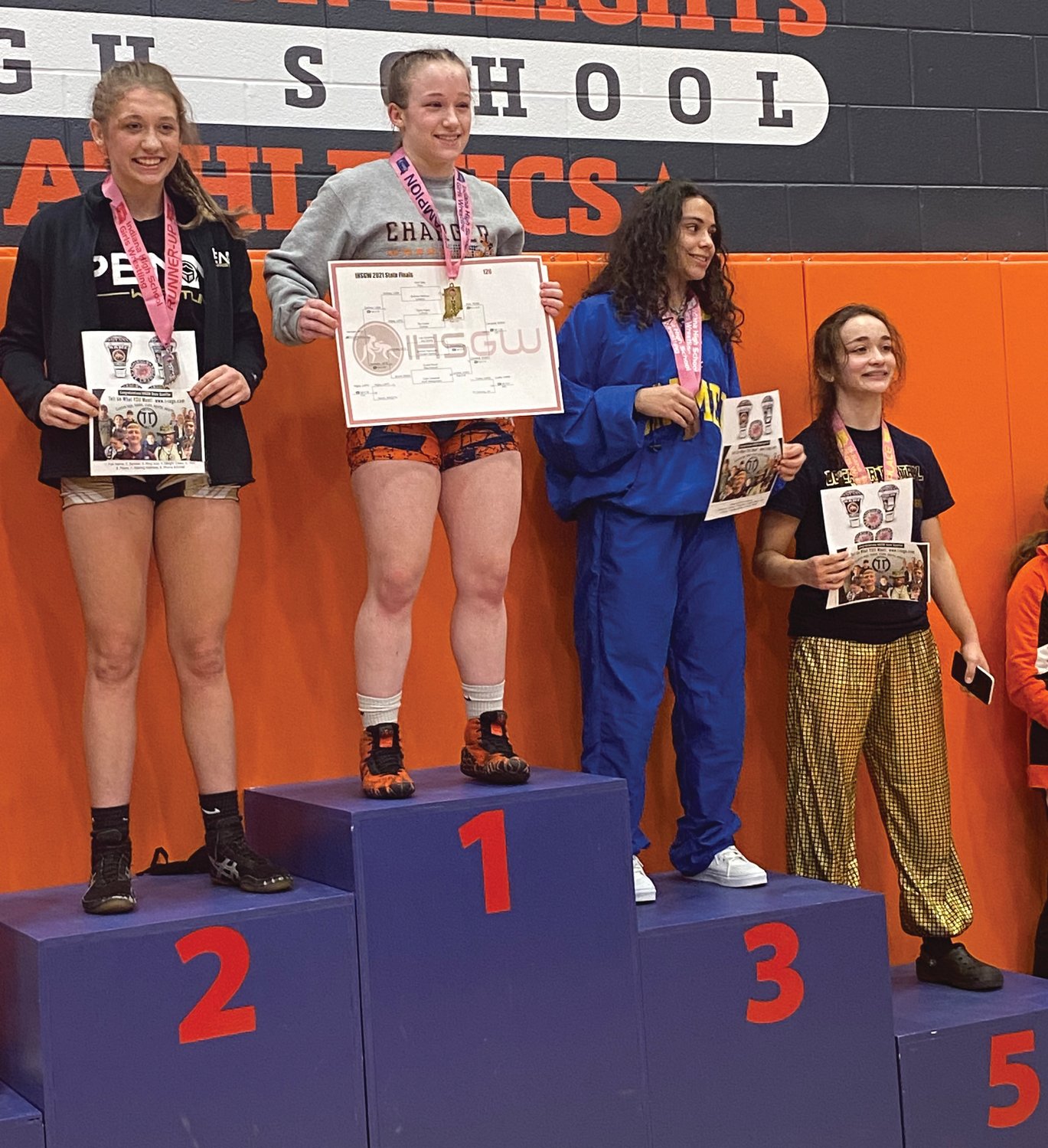 North Montgomery's Catie Campbell won the 126 pound title, her second state title in the last three years.