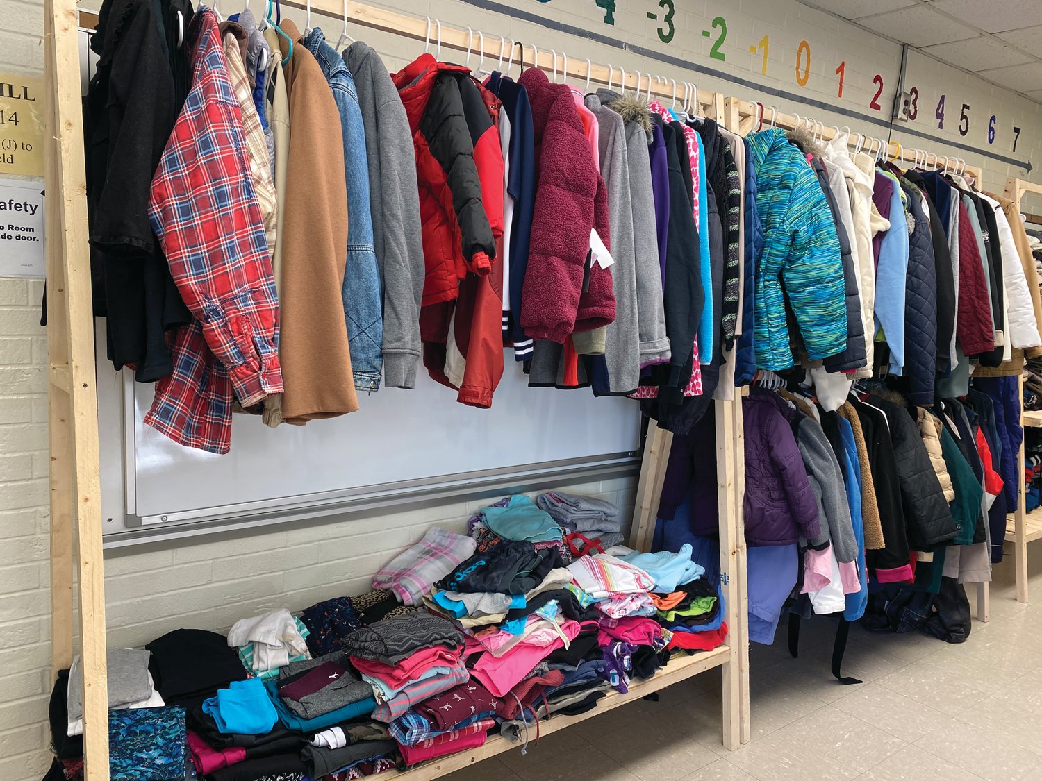 The Mustang Mall already has a number of winter clothing items on hand for students in need.