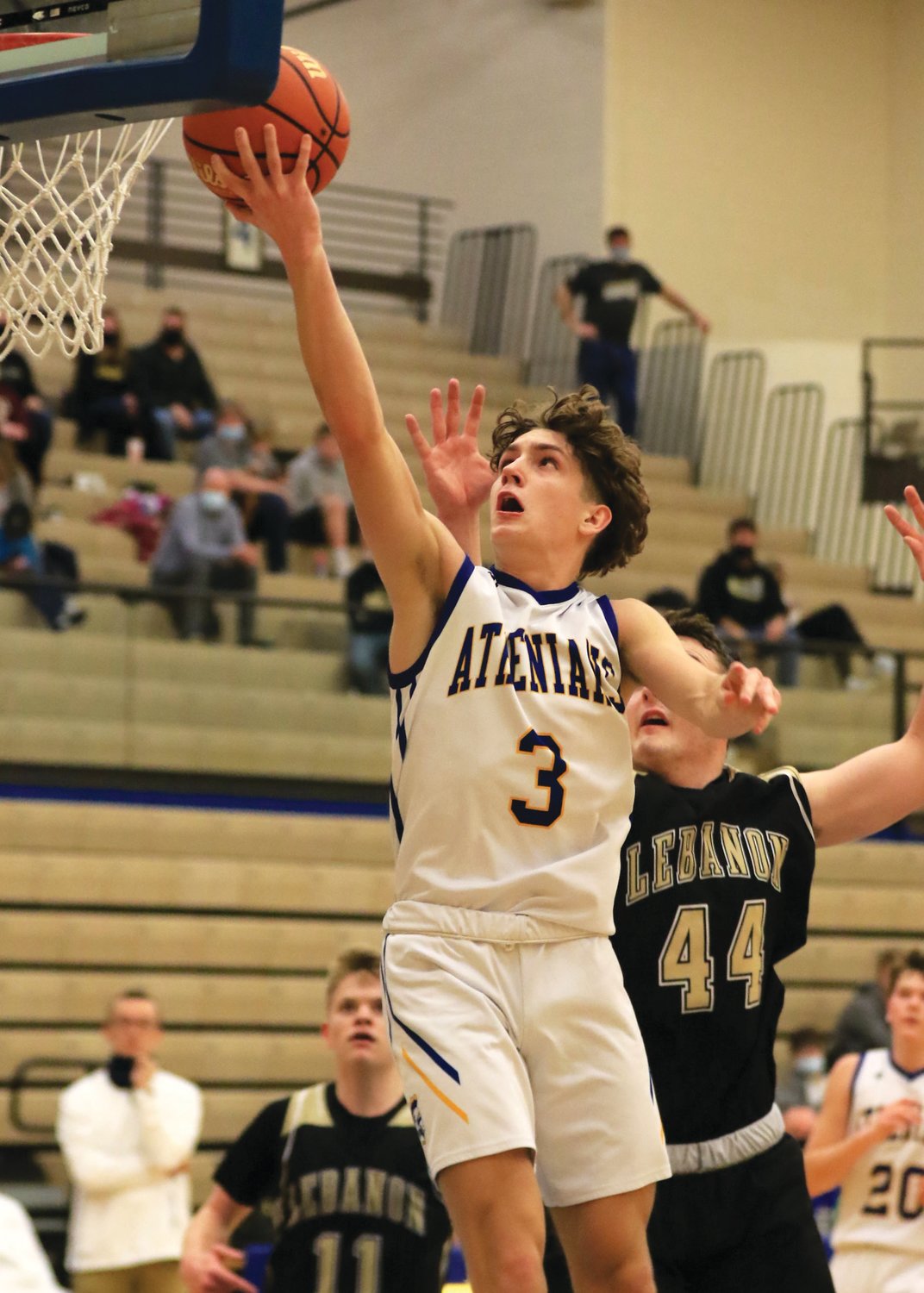 Crawfordsville’s Ty Lynas led the Athenians with 17 points in a 49-38 Sagamore Conference win over Lebanon on Wednesday night.