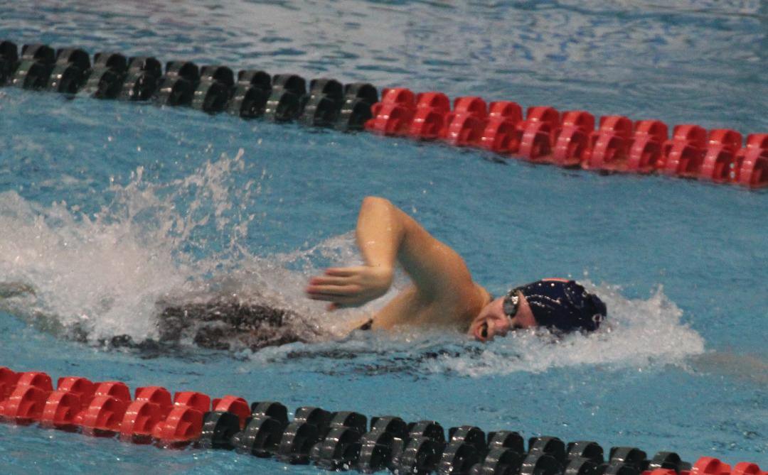 North Montgomery's Sidney Campbell competes in the 100 freestyle at the state finals on Friday night.