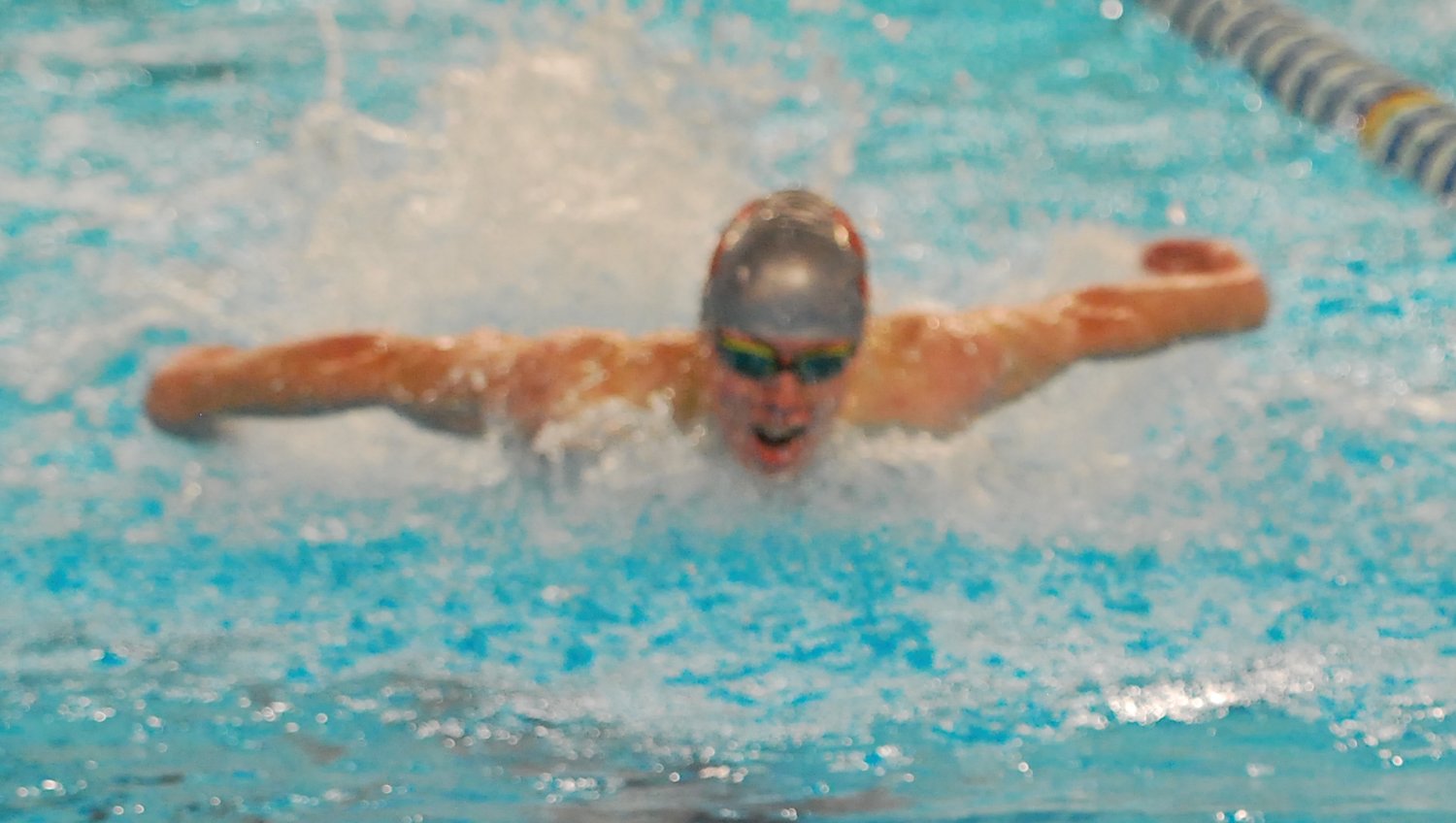 Southmont's Trent Jones swims in the 100 butterfly at the sectional last Saturday.