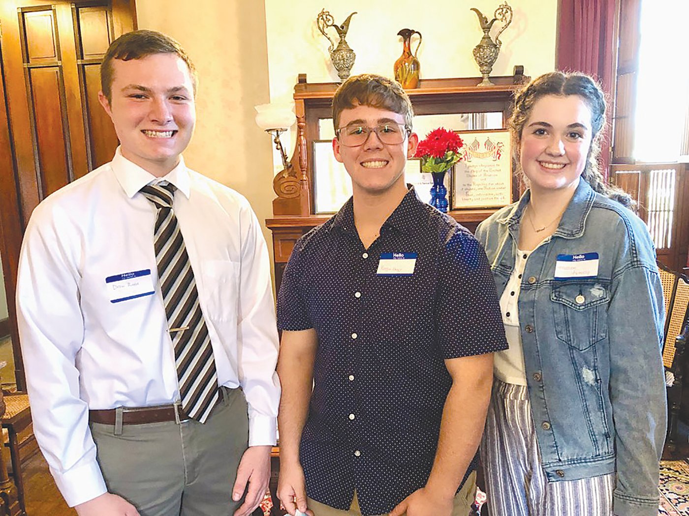 Good Citizen award winners are, from left, Drew Runyan of North Montgomery High School, Keegan Abney of Crawfordsville High School and Madison Livesay of Southmont High School.