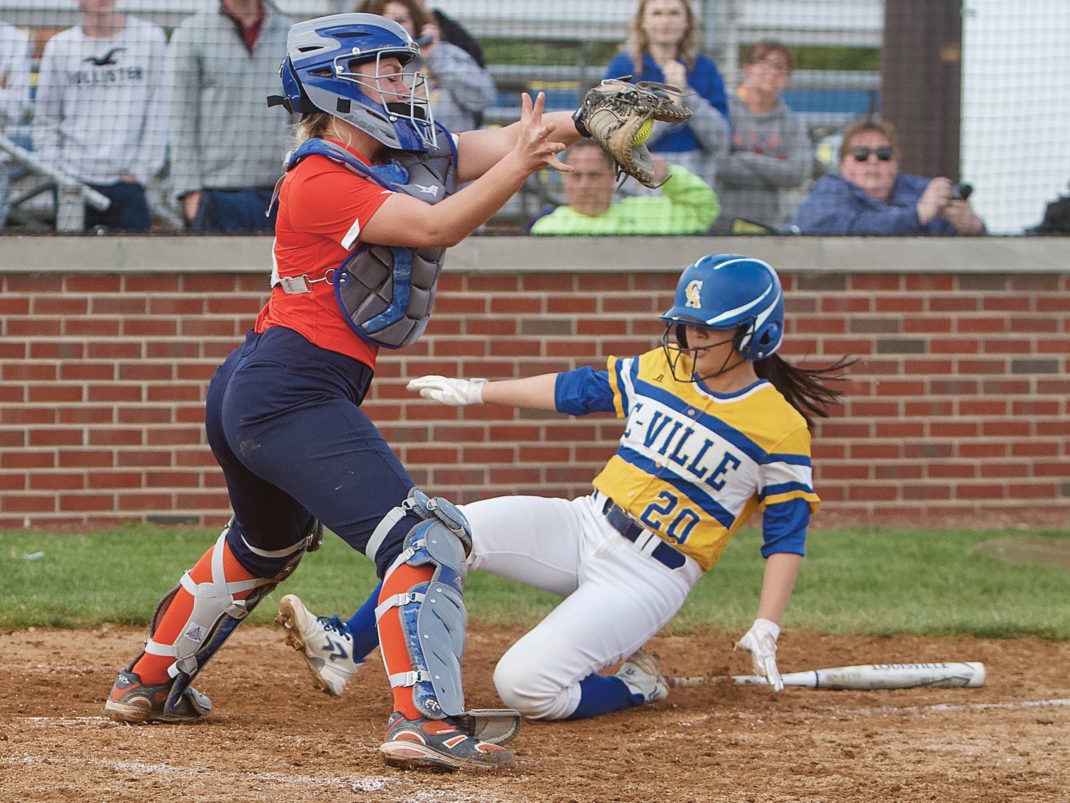Allyson Barton slides in safely against North Montgomery back in 2019.