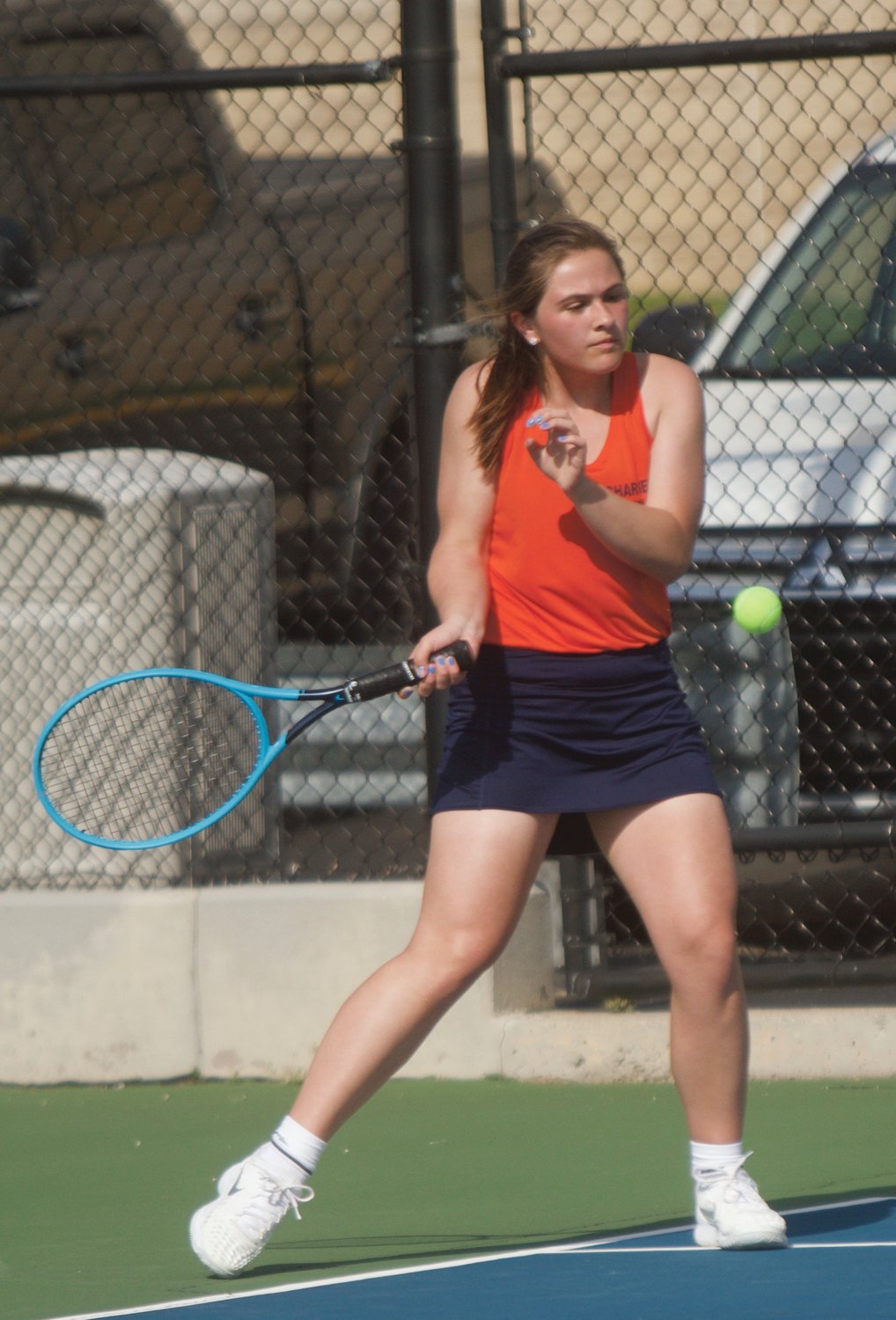 North Montgomery's Kaitlyn Greenlee is the top returner for the Charger tennis team.