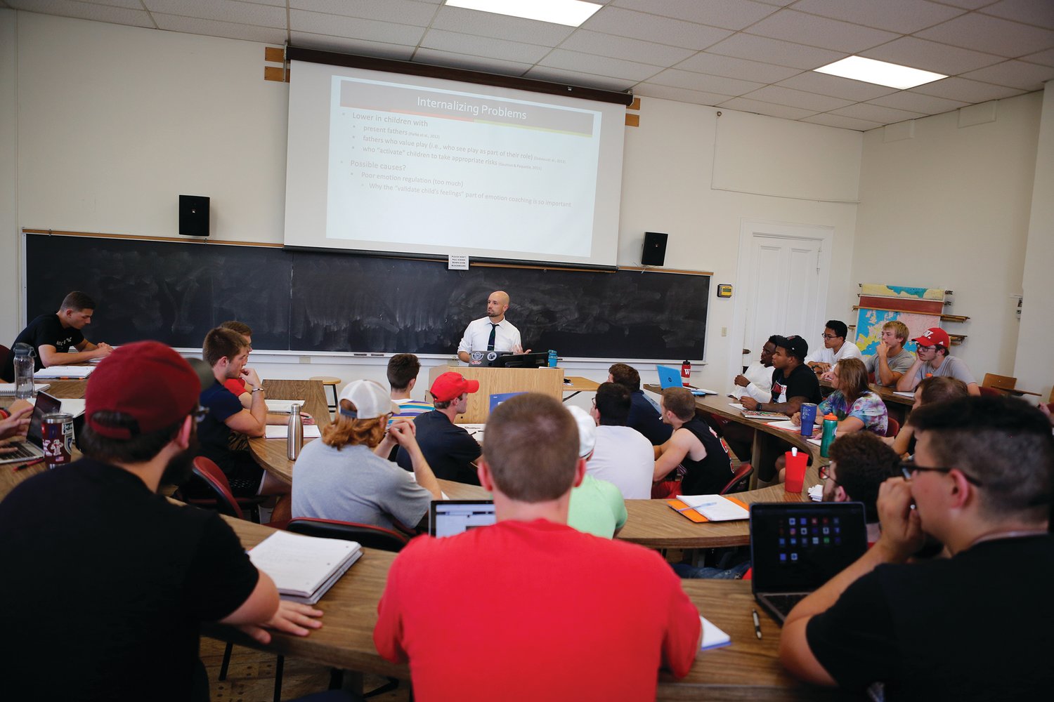 Associate Professor of Psychology leads a class in Wabash College