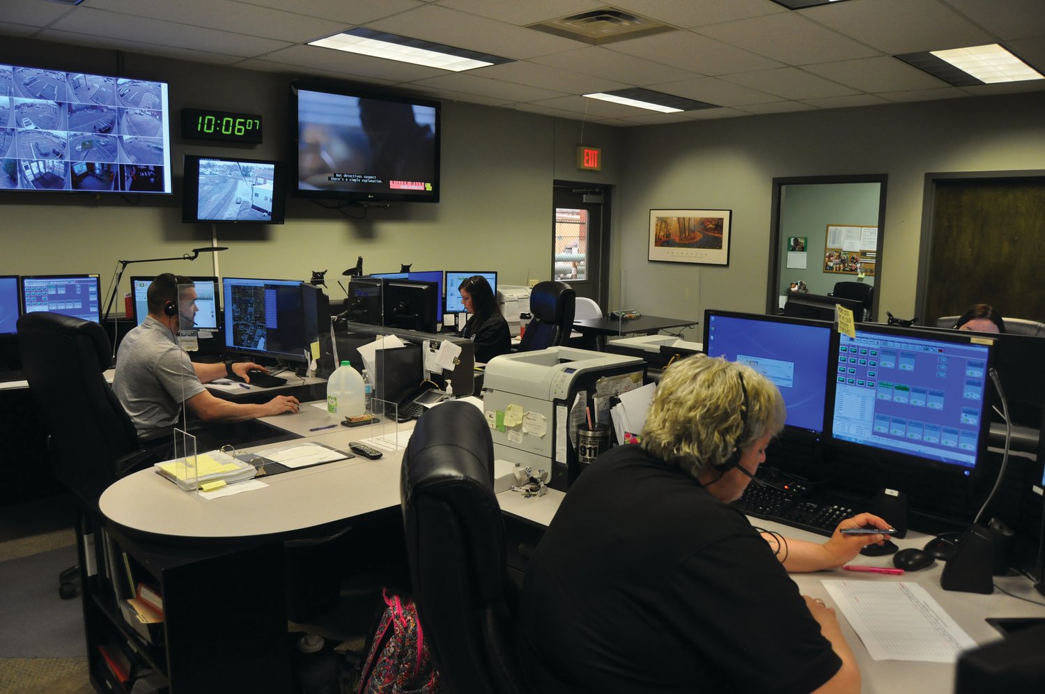 Dispatchers work in the Central Communications Center.