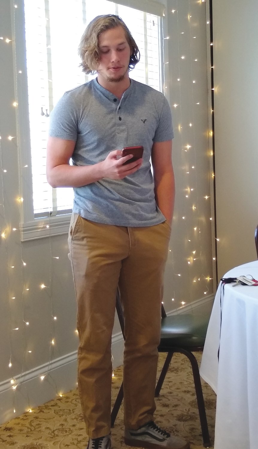 Aiden Portwood, president of the Southmont Rotaract Club, shared the club’s activities with the Crawfordsville Rotary Club.