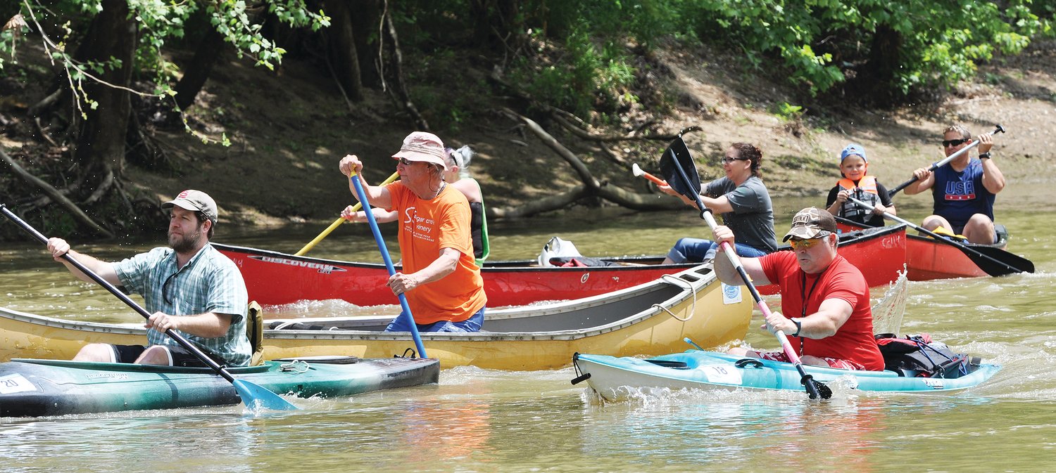 Recreational racers leave the start line of the Friends of Sugar Creek race in 2018. The event is scheduled to return May 15 after a two-year absence.