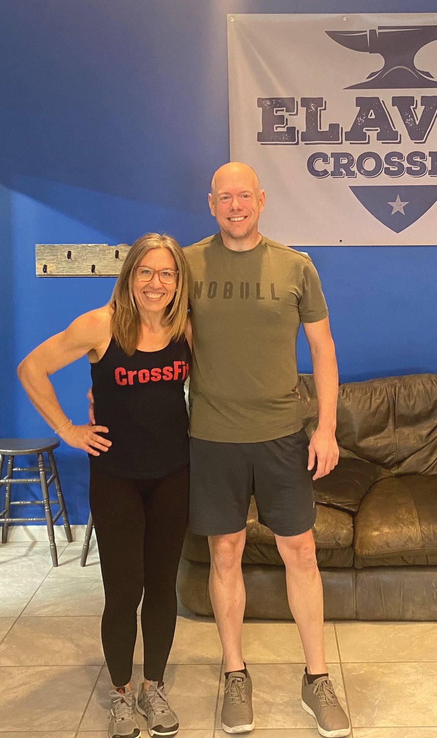 Jen and Mike Pendleton at Elavus CrossFit in April of 2021.