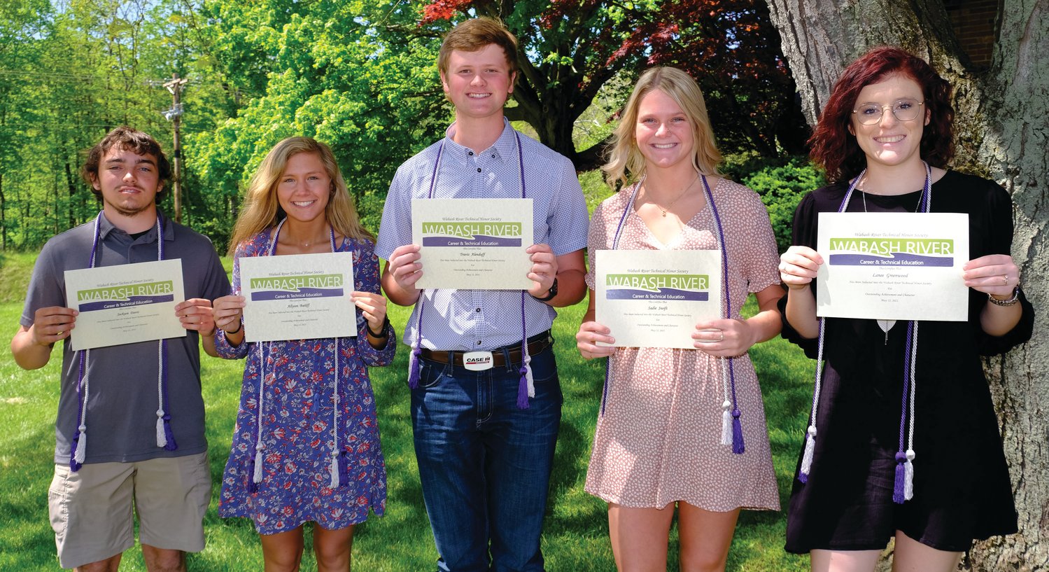 Attica students recently inducted into the Wabash River Technical Honor Society are (L to R) Jackson Davis, Allyson Bailiff, Travis Alenduff, Sadie Swift and Lanee Greenwood.