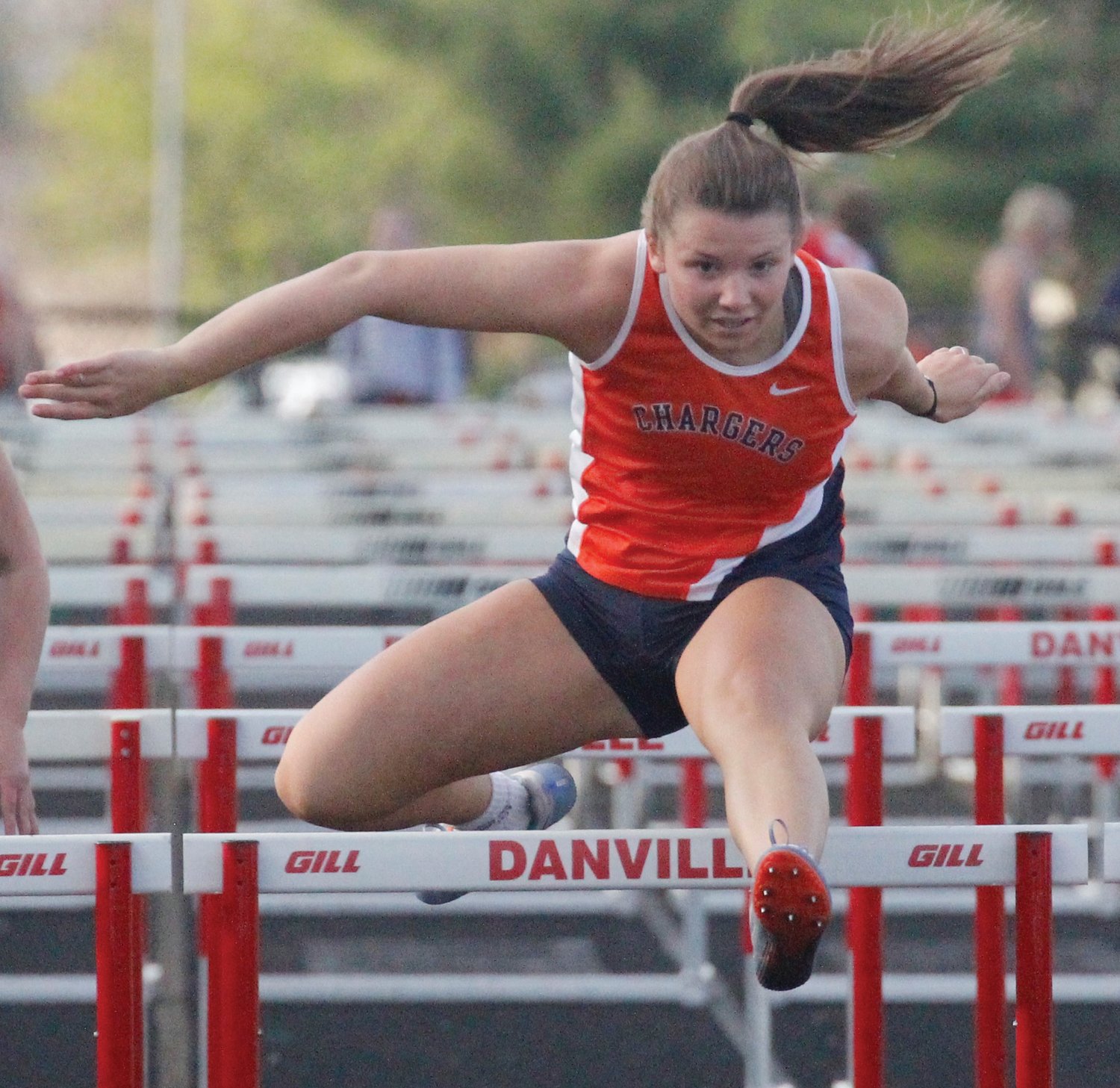 North Montgomery's Sidney Campbell won the girls 100 meter hurdles.