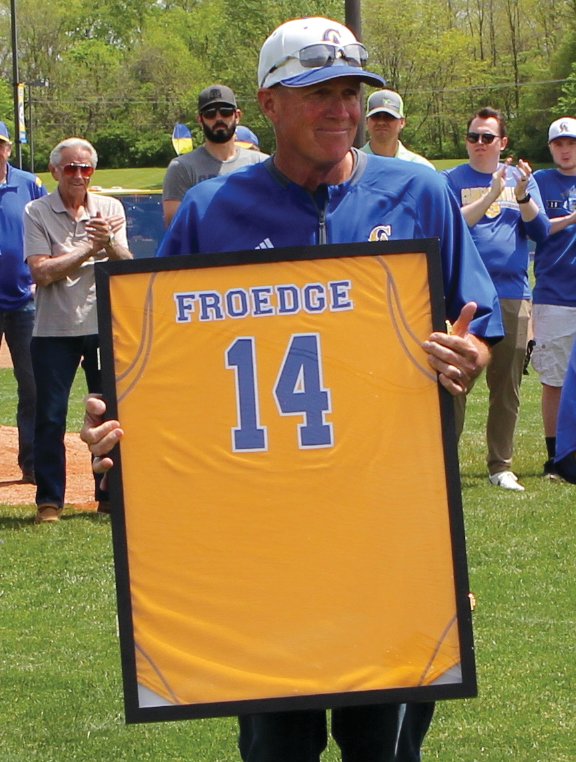 Crawfordsville athletics retired baseball No. 14 last Saturday in honor of hall of fame coach John Froedge.