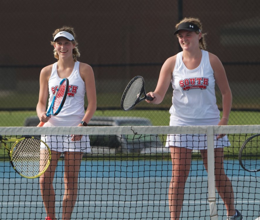 Southmont No. 1 doubles team of Bailey Barker and Megan Scheidler won 6-4, 7-5 over Crawfordsville.