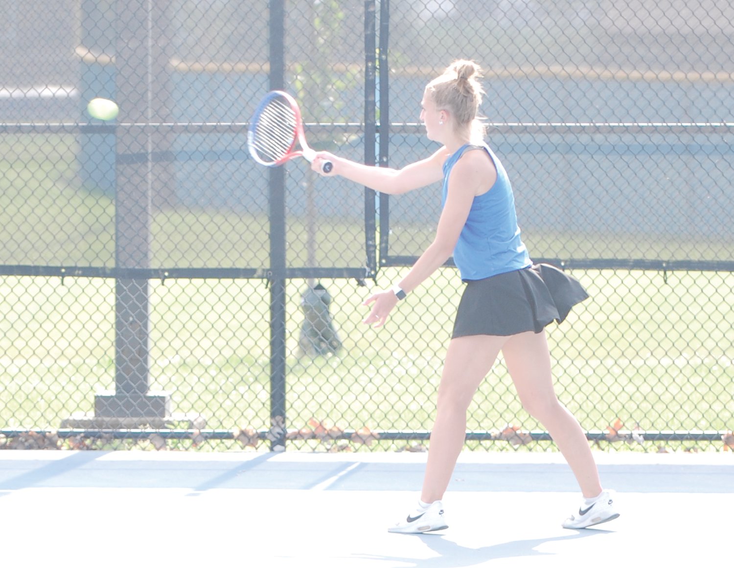 Crawfordsville sophomore Elyse Widmer and teammate Lilly Klingbeil clinched a three-set win over Covington at No. 2 doubles.