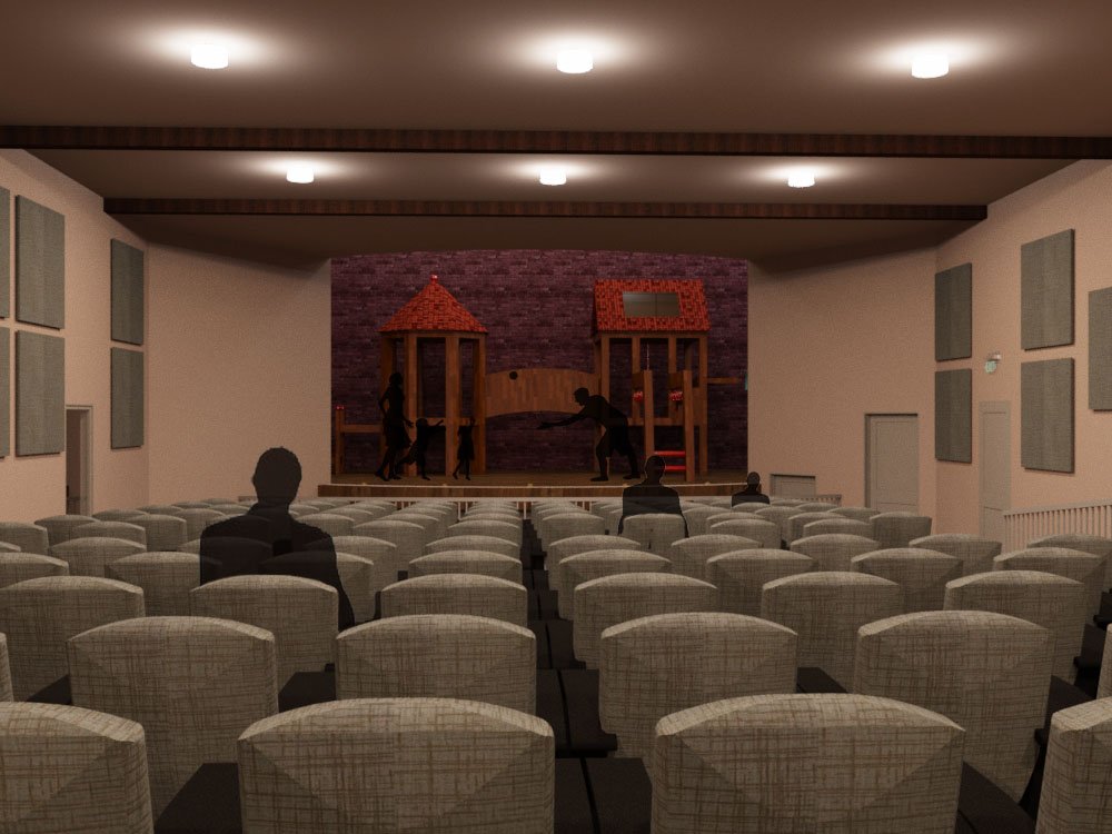 A rendering of the Masonic Cornerstone theater made by Judith Kleine Architect LLC shows how the theater would look after being restored.