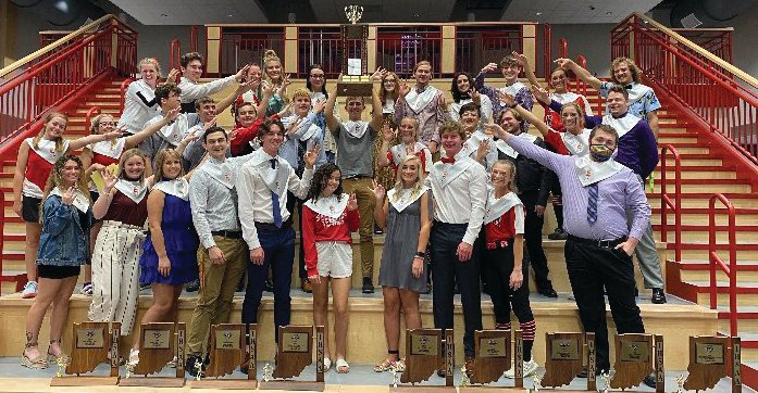The Southmont seniors stand with the Journal Review County Chase tropy, which they helped win for a third-straight year.