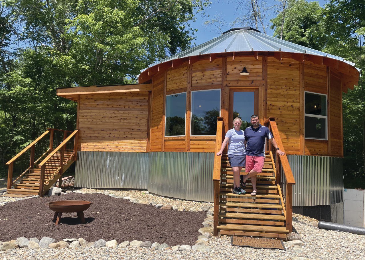 Holly and Isaac Hook built a modern-day yurt  on their property east of Crawfordsville. The structure is part of The Queen and I Bed and Breakfast and is available to rent to visitors.