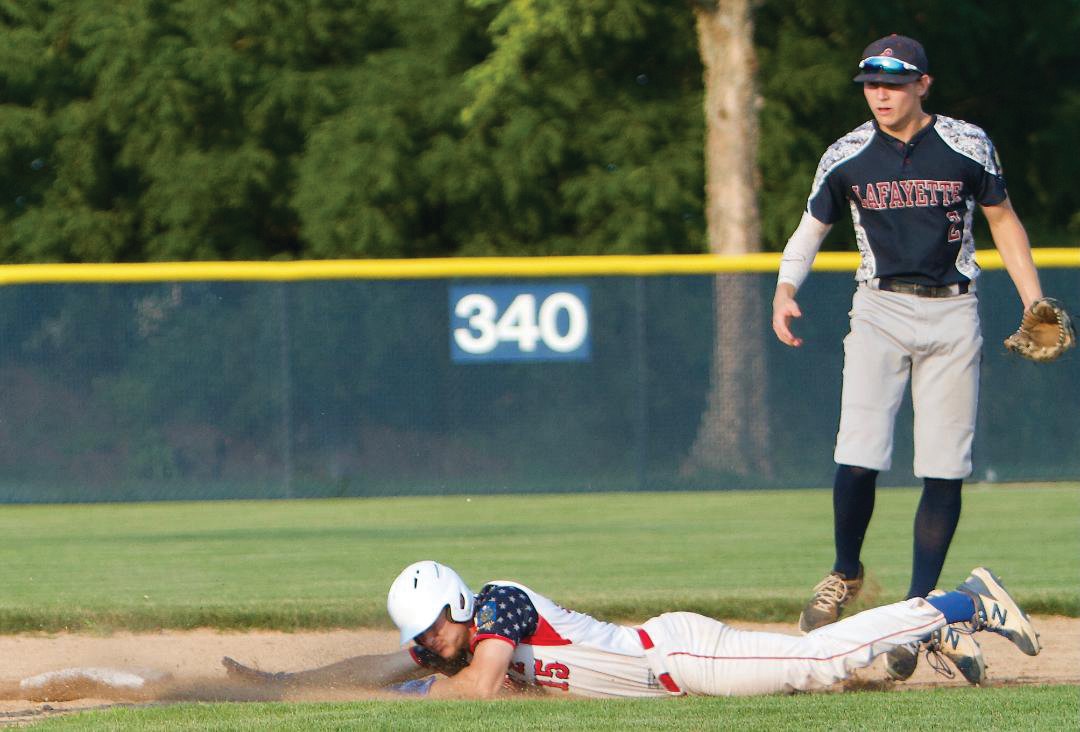 Recent Crawfordsville grad Henry Taylor slides into second base.
