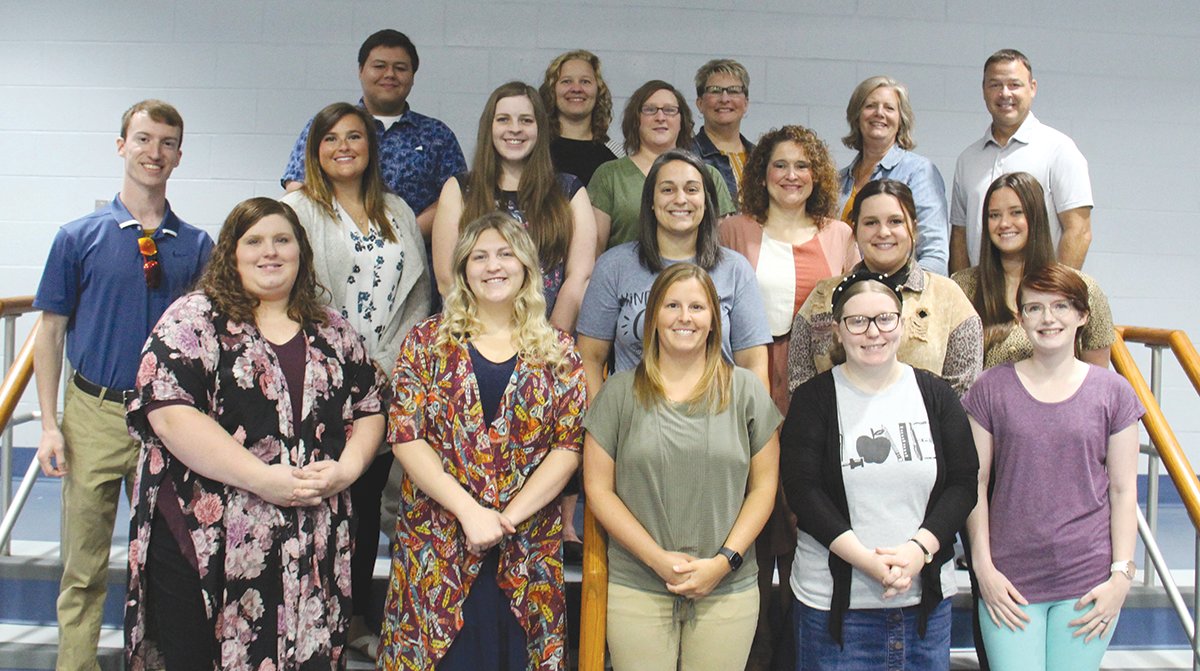 With the start of the 2021-22 school year, North Central Parke Schools welcomed several new staff members. New staff members include front- Kiaeshia Porter, Rockville Elementary third grade; Morgan Dugger, Rockville Elementary third grade; Meghan Doss, Turkey Run Elementary fourth grade; Hannah Elmore, Rockville Elementary maternity substitute; De Householder, Parke Heritage Middle School art teacher; second row- Blair Wade, Turkey Run Elementary kindergarten and Hallie Jones, Parke Heritage High School agriculture teacher; third row- Nathan Rosich, Parke Heritage High School and Parke Heritage Middle School music director; Corinne Callan, Rockville Elementary third grade; Natalee Laube, Parke Heritage Middle School agriculture teacher; Jessica Hanson, Turkey Run Elementary, third grade; and Morgan Cooper, Parke Heritage High School FACS teacher; back- Justin Pavot, Rockville Elementary and Turkey Run Elementary music teacher; Natalie Newnum, Parke Heritage Middle School special services teacher; Lorien Cole, Turkey Run Elementary instructional assistant; Amanda Williams, Parke Heritage Middle School principal; Karen Selby, Turkey Run Elementary speech and language pathologist; and Bob Earl, Rockville Elementary fourth grade. Not pictured are Bruce Patton, NCP Transportation Director and Parke Heritage High School Dean of Students; LouAnn Spurr, Parke Heritage Middle School FACS teacher; Brittany Mackey, Rockville Elementary and Turkey Run Elementary Media Specialist; Ashley Belt, Turkey Run Elementary Instructional Assistant; Ally Woods, Turkey Run Elementary Instructional Assistant, Grace Rice, Rockville Elementary fifth grade teacher and Nikki Willson, Rockville Elementary Title 1 Teacher.