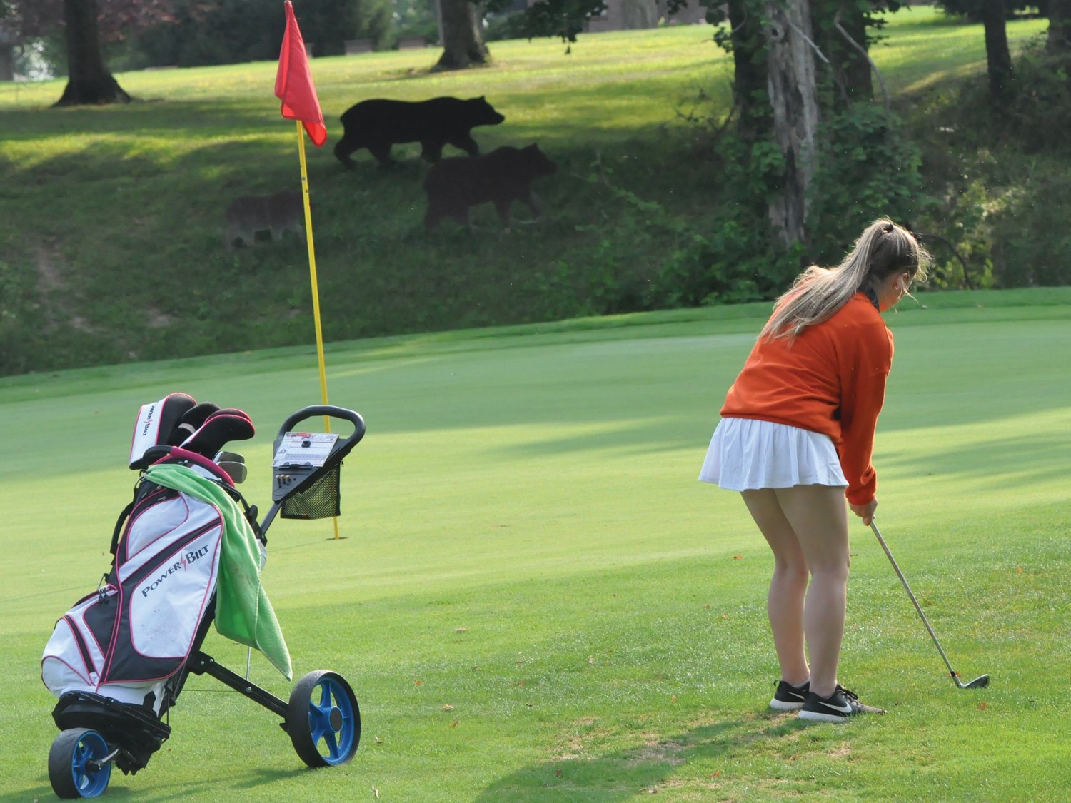 North Montgomery's Maggie Yeager shot a 57 on Monday night at Rocky Ridge.