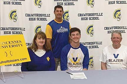 Crawfordsville’s Caleb Coons will continue his baseball career at Vincennes University.