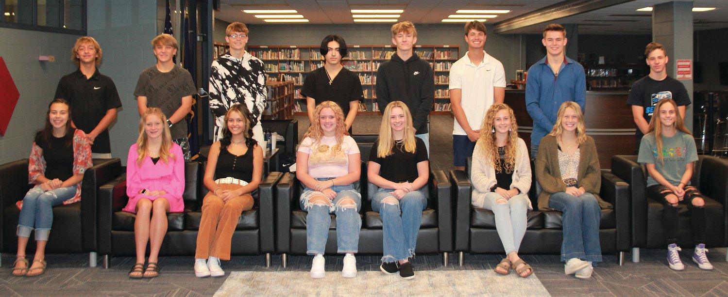 Members of the Fountain Central Homecoming Court include, from left, front row, Madi Morgan (freshman), Kendall Eberly (sophomore), Victoria Lindley (junior) and seniors, Larissa McMahan, Chloe Golia, Courtney Sims, Lillie Fishero and Jerzi Hershshberger-Simmons; back row, Gabe McCollum (freshman), Noah Armstrong (sophomore), Isaac Hehmann (junior) and seniors, Gilbert Olvera, Jared McCarthy, Carter Merryman, Seth Martin and Jacob Harshbarger. Royalty will be introduced and crowned Sept. 17 when the Mustangs  play the Attica Red Ramblers. Kick off is at 7 p.m.