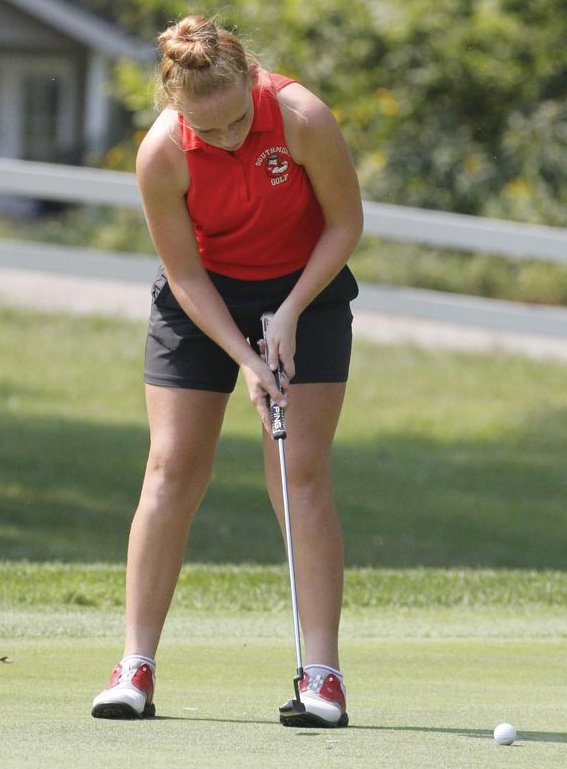 Southmont freshman Addison Meadows won the Sagamore Conference with a low score of 76 at the Crawfordsville Country Club on Saturday.