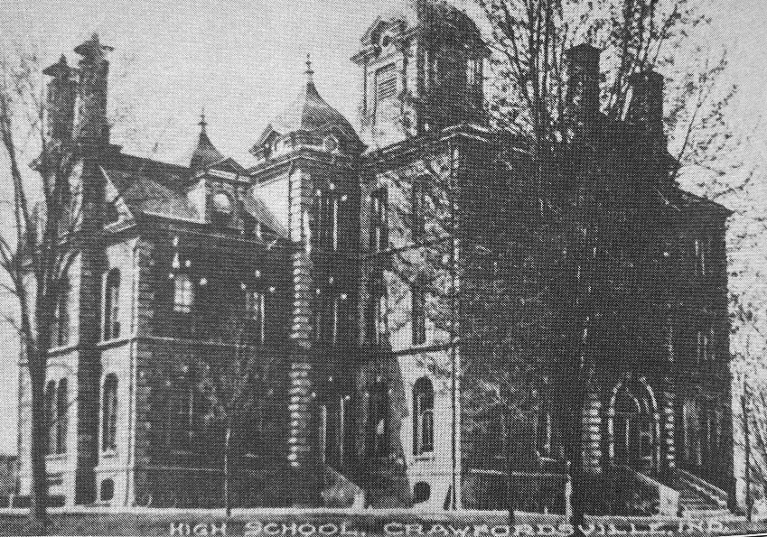 The Central School, Crawfordsville, circa 1890; picture from Montgomery County Magazine, October 1987.