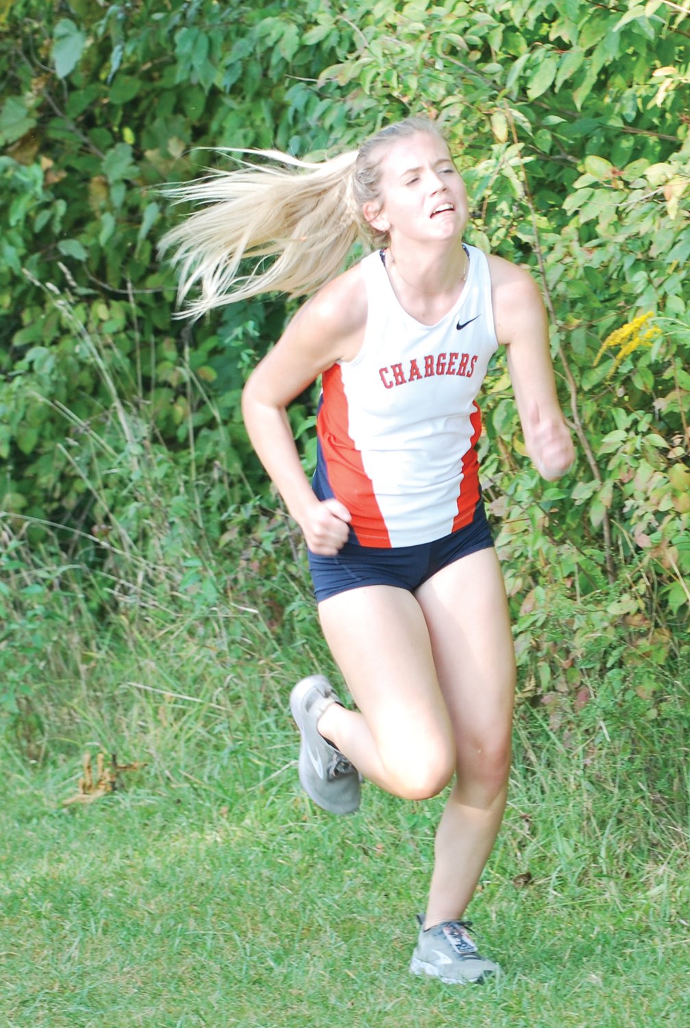 North Montgomery's Claire Bonwell placed third for the Chargers in the girls' race.