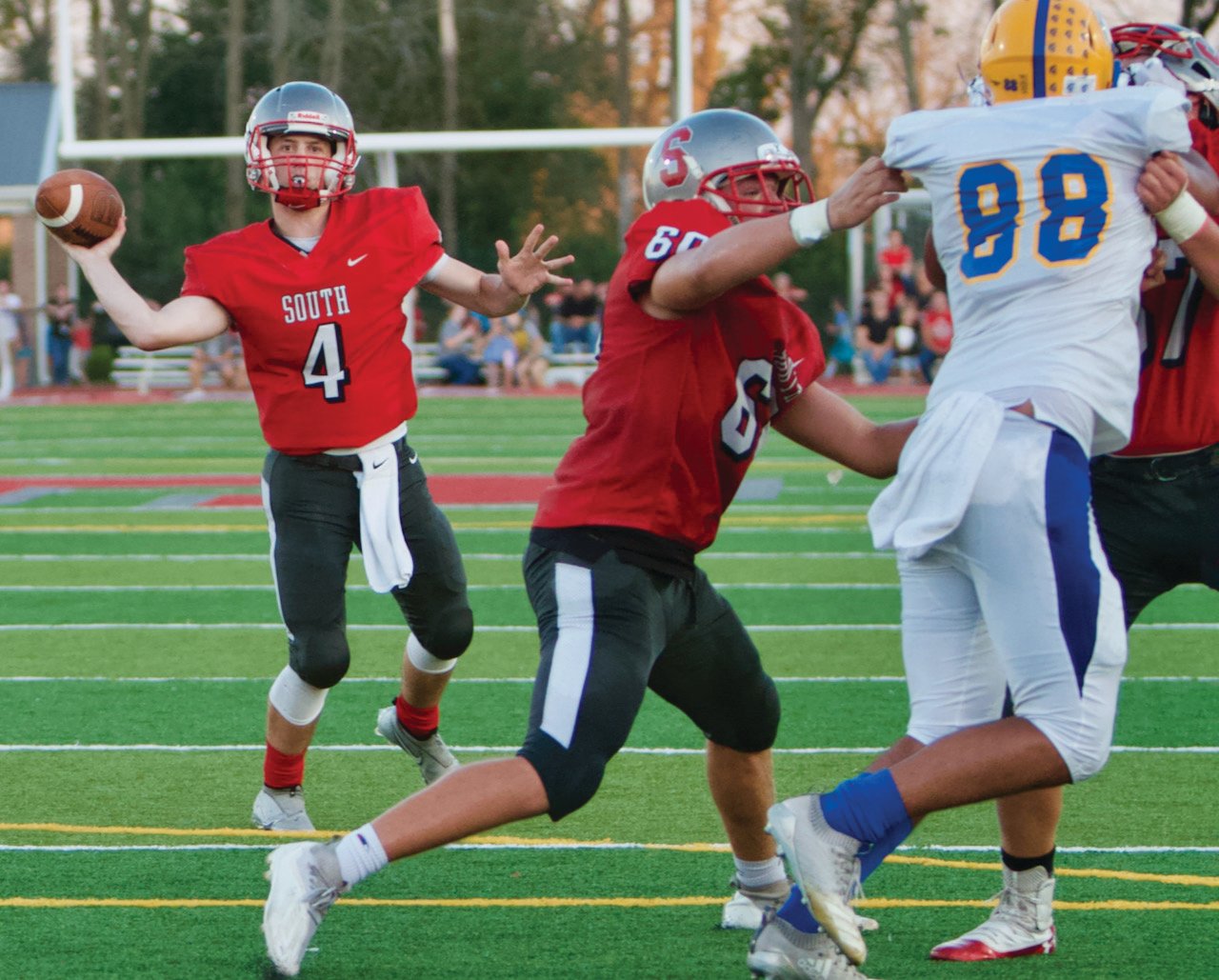 Southmont quarterback Nick Scott completed his first four passes.
