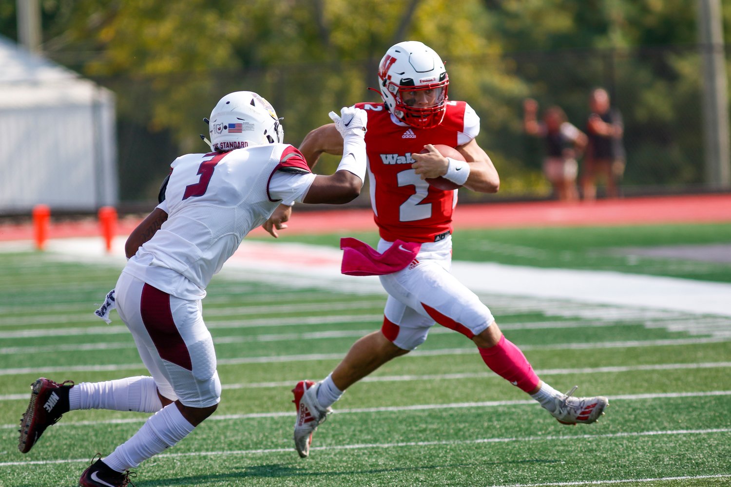 Quarterback Liam Thompson shows off his running ability vs Oberlin on Oct. 9
