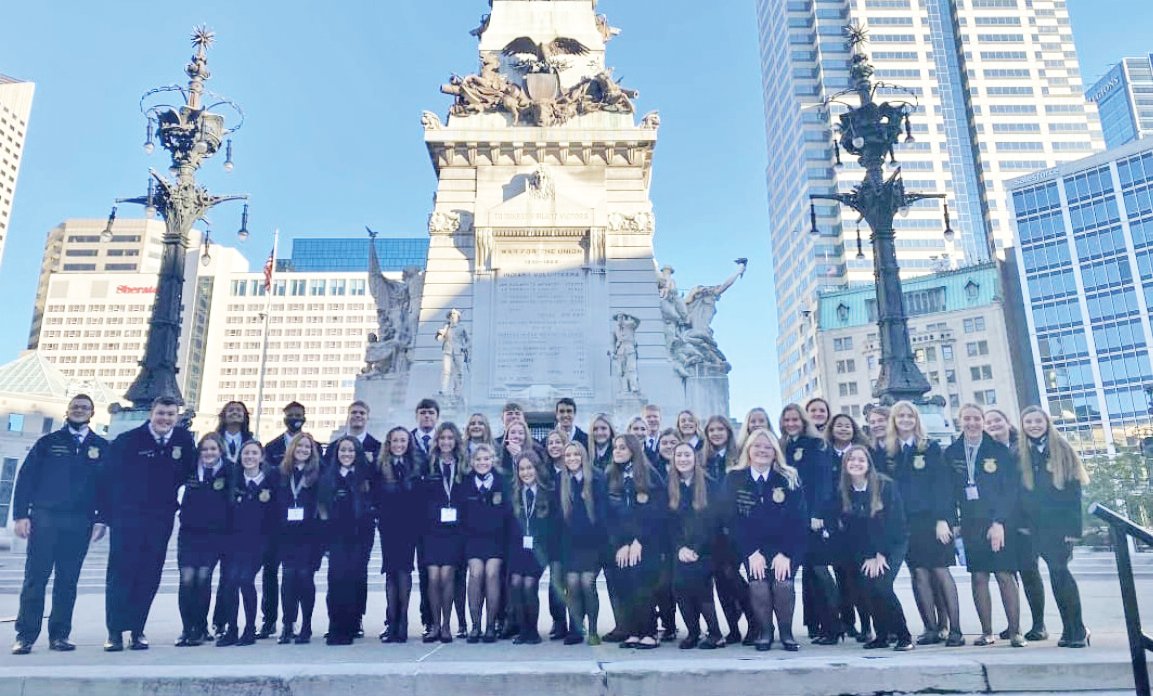Southmont High School freshman Clair Simpson, first from right, performed with the National FFA Chorus at the National FFA Convention & Expo last week in Indianapolis. Thirty-nine students from 17 states represented their chapters.