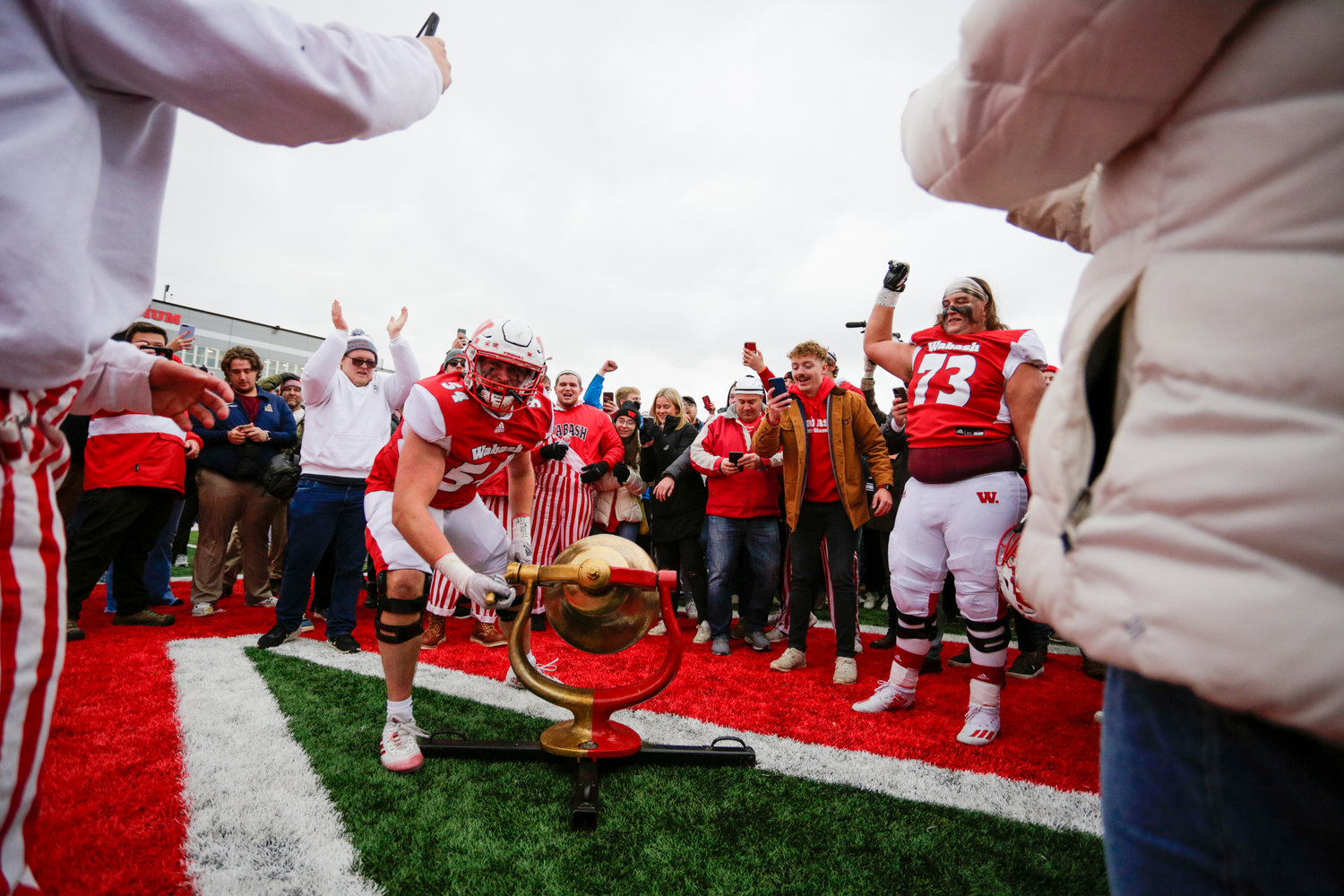 Wabash outscored DePauw 42-14 after being down 21-0 in the first quarter to win the 127th annual Monon Bell Calssic in front of a sold out crowd of 8,400 people in the new Little Giant Stadium
