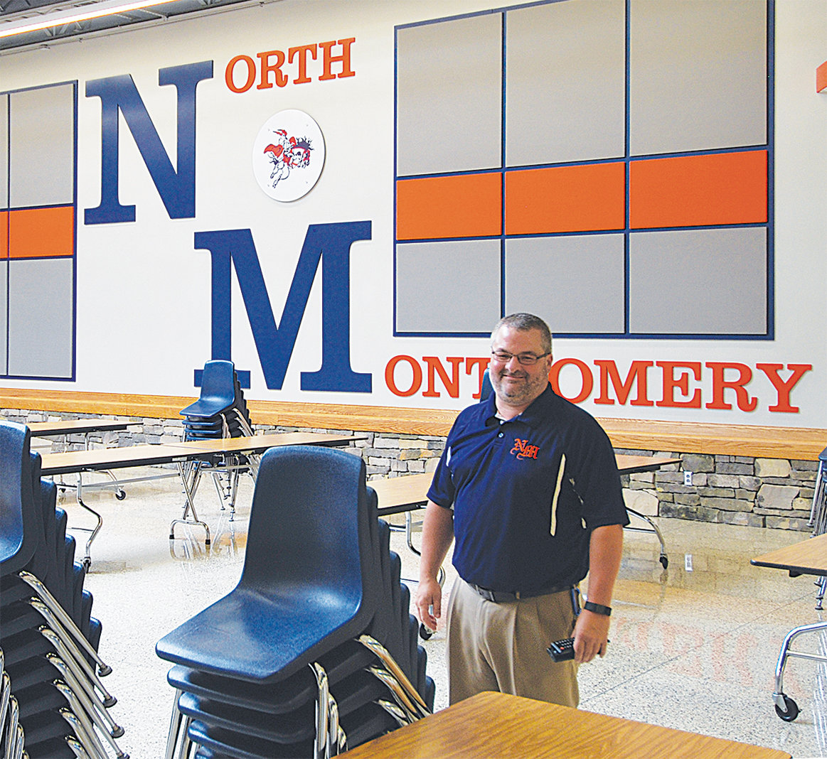 North Montgomery High School Principal Michael Cox stands in the school commons following a renovation project in 2017. Cox has been named District 4 high school principal of the year by the Indiana Association of School Principals.