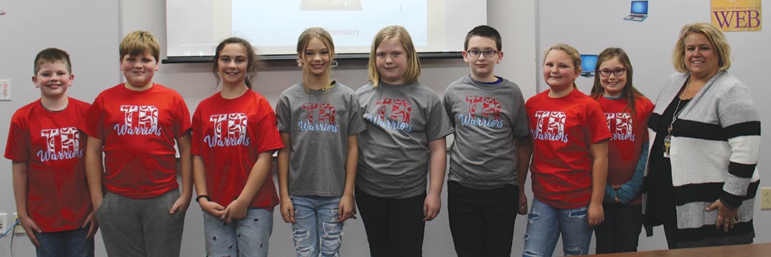 The Turkey Run Elementary Spell Bowl team participated in the virtual competition Nov. 15. The team competed in the Red Class with other schools across the state. Students practiced every Monday and Thursday after school from August to November to study 750 words to prepare for the virtual competition. Team members are, from left, Colt Martin, Hagen Jeffrey, Vinny Bonomo, Madison Reath, Caydence Ray, Henry Keller, Lainey Bryant, Emelia Chapman and Coach Erica Crane. Not pictured are Alex Wallace and Alexa Spurr. The team was coached by Erica Crane.