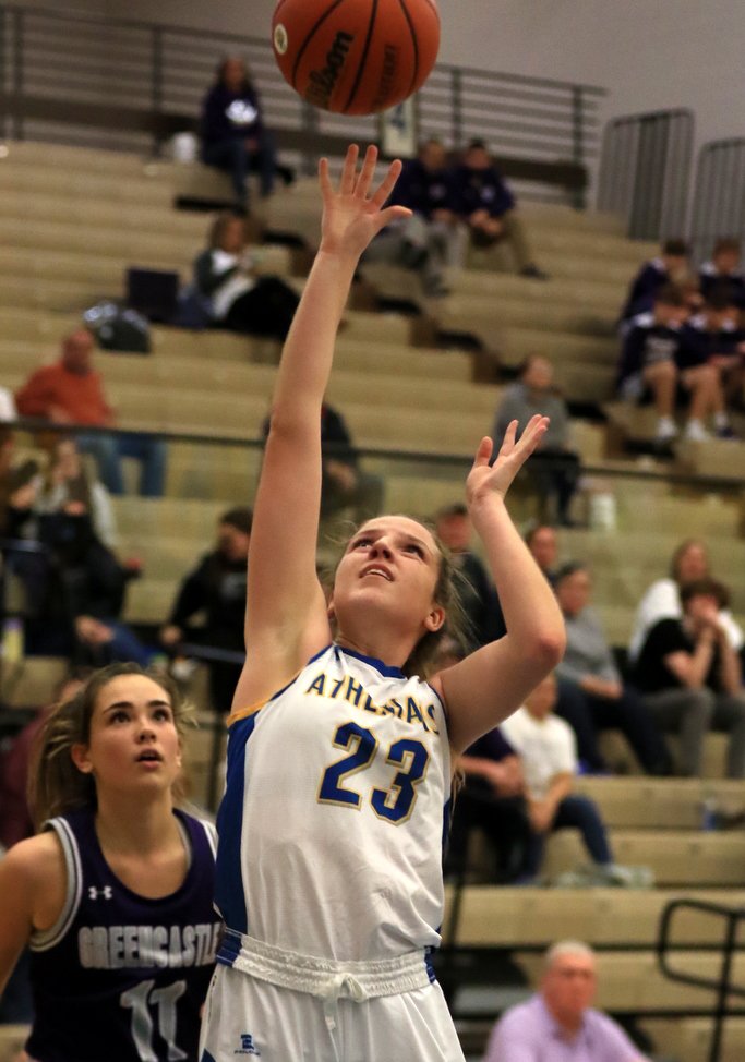 Taylore Abston recorded a double-double with 12 points and 13 rebounds in the 58-44 Crawfordsville win over Greencastle